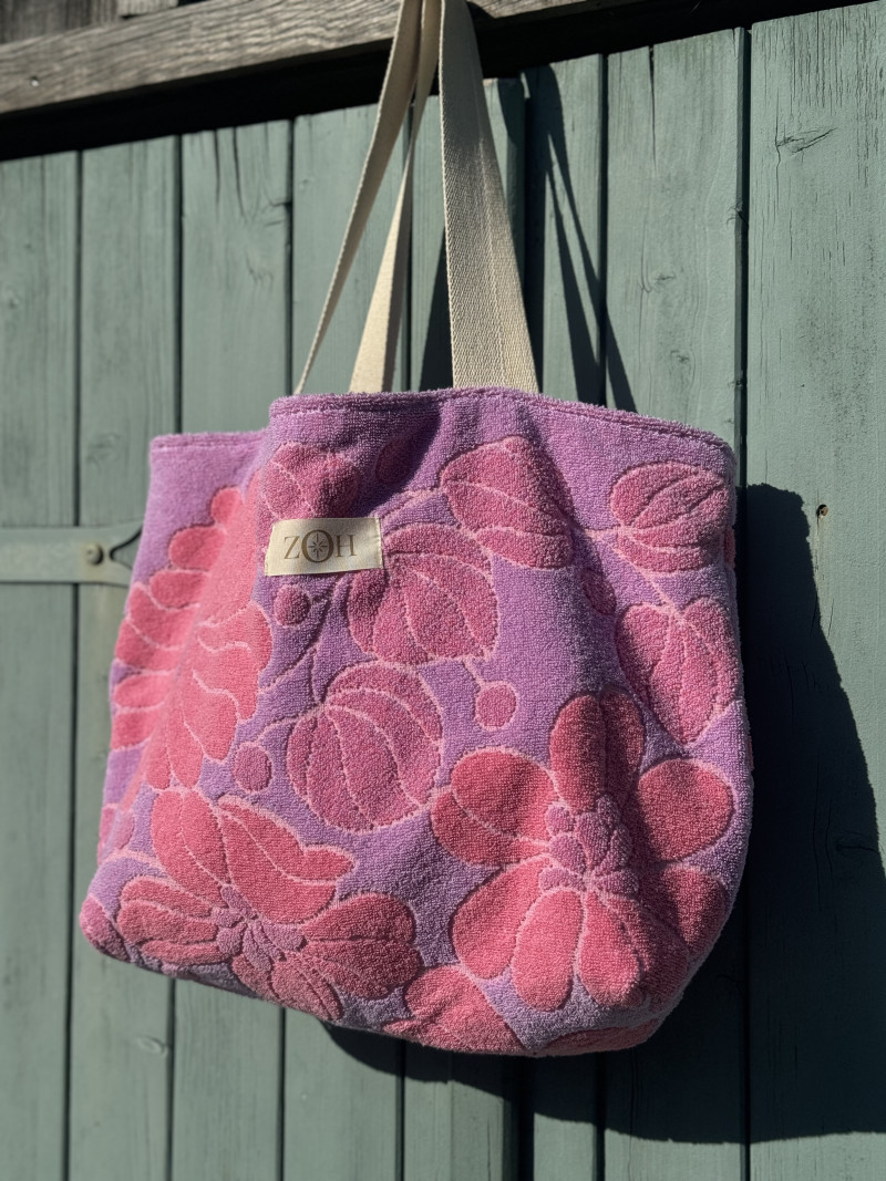 Sac de plage éponge vintage /fushia Nº6