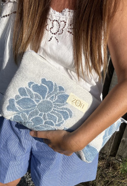 Blue Terry Cloth Pouch No. 15
