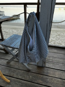 EVA / Navy Gingham Maxi Tote