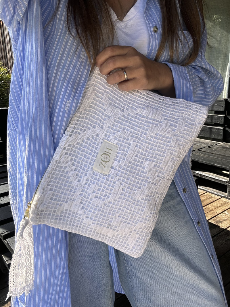 copy of Celadon washed linen belt bag