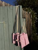 Pink Striped Shoulder Bag
