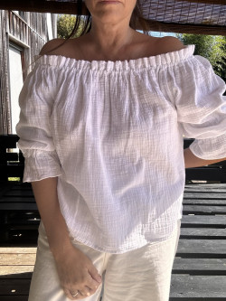 OLGA / Blouse blanche en gaze de coton