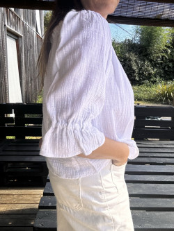 OLGA / White cotton gauze blouse