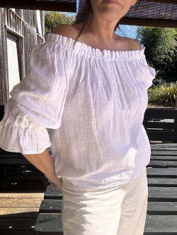 OLGA / White cotton gauze...