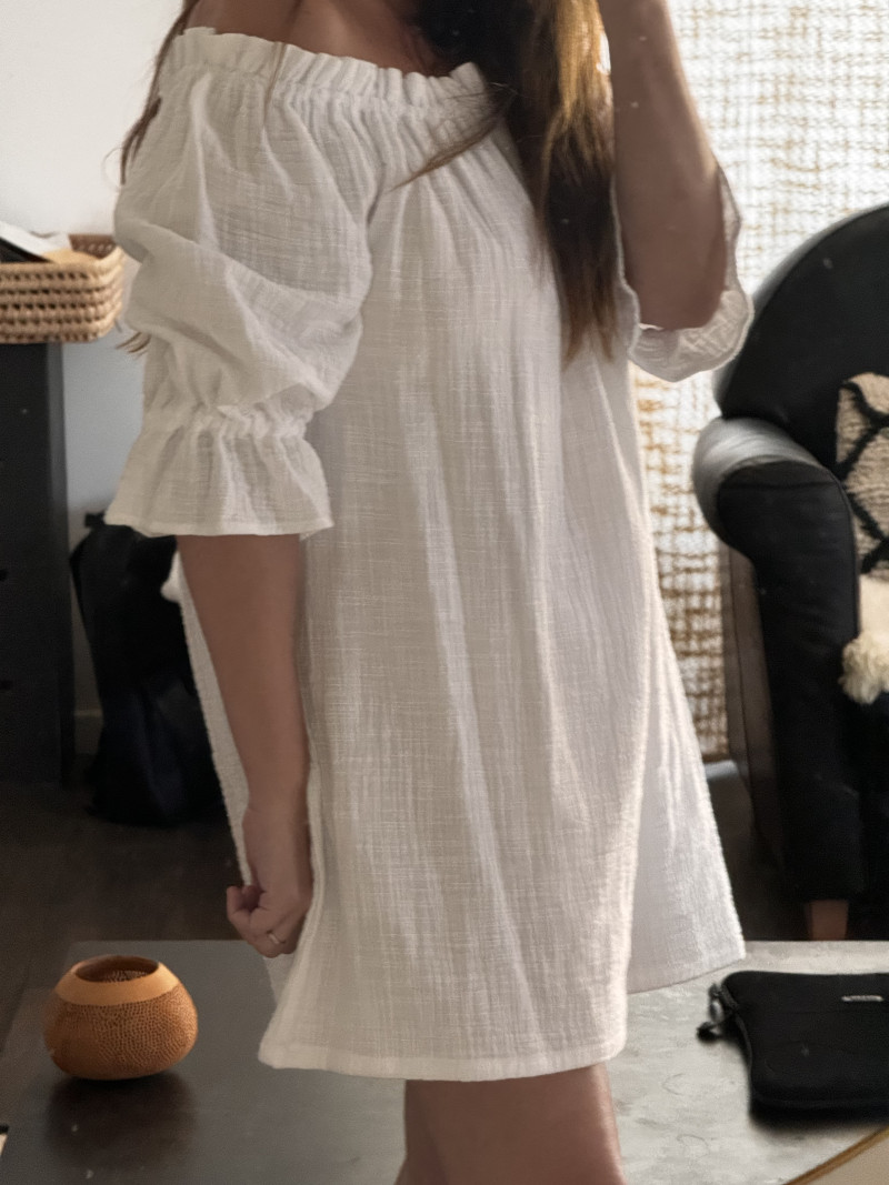 OLGA / Robe en gaze de coton blanche