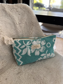 Pochette éponge vintage emeraude N°31