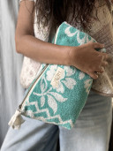 Pochette éponge vintage emeraude N°31