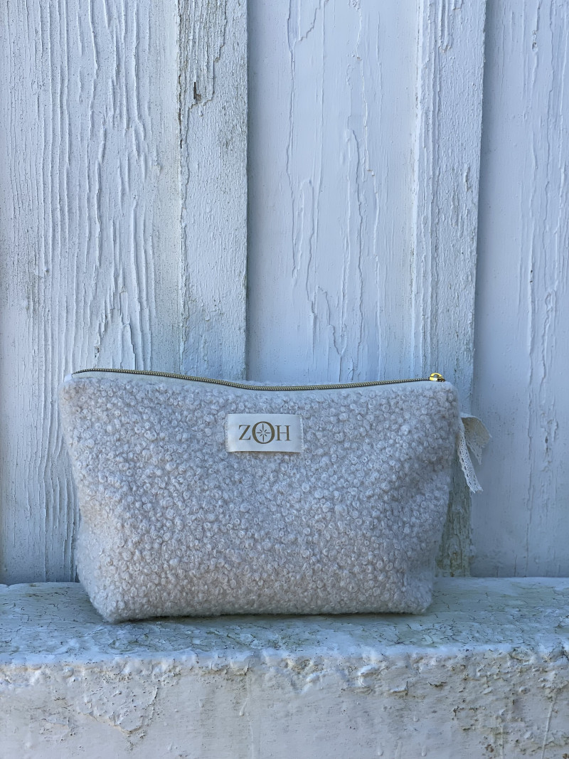 copy of NINON  Greige terry pouch