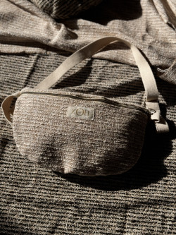 Sac banane Gabrielle/ tweed de laine beige