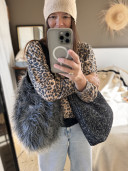 Barney Grey Faux Fur Bag