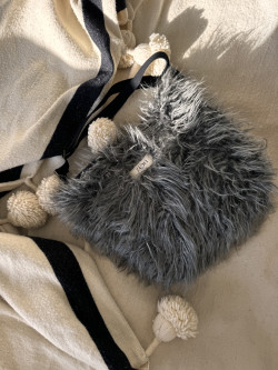 Barney Grey Faux Fur Bag