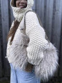 Barney Beige Faux Fur Bag