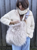 Barney Beige Faux Fur Bag