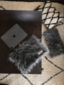 Large Grey Barney Long-Pile Flat Pouch
