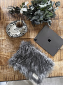 Large Grey Barney Long-Pile Flat Pouch