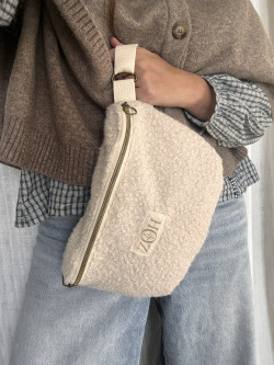 Sac banane NINON bouclette beige