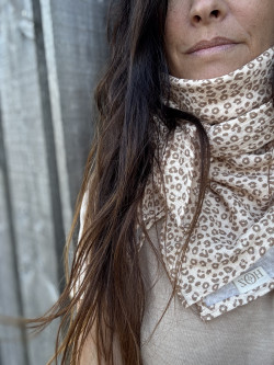 Léo / Leopard Print Cotton Gauze Scarf