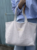 Fragola/ Pink Striped Linen Tote