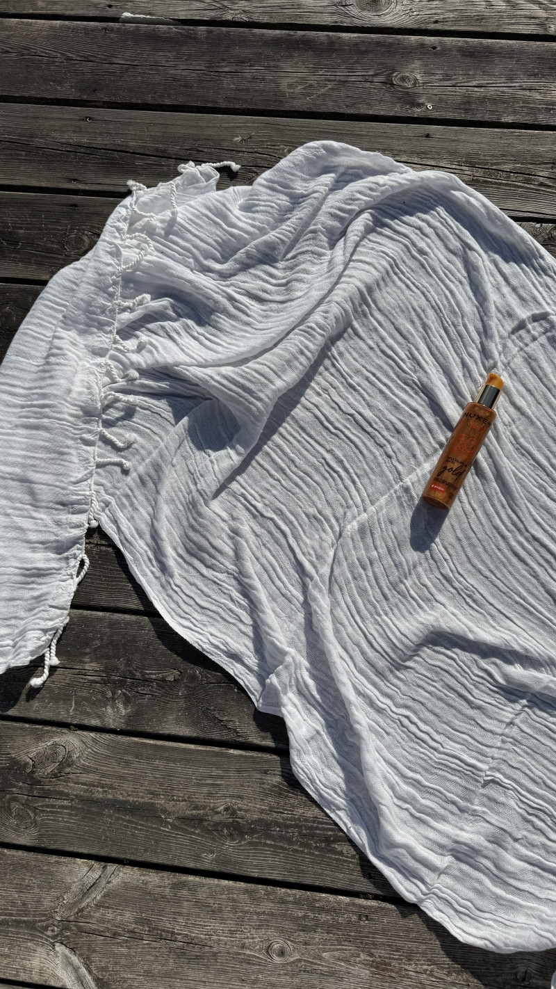 Fouta en gaze de coton blanc
