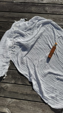 Fouta en gaze de coton blanc