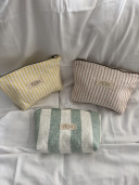 Pochette limoncello // en lin rayé jaune
