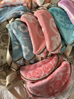 Sac banane éponge  vintage azur