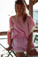 Blouse vichy rose /LILI