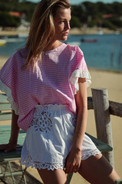 Pink Gingham Blouse / LILI
