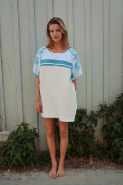 Robe éponge Santorini / Bleue