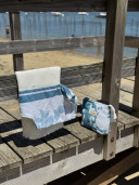 Robe éponge Santorini / Bleue