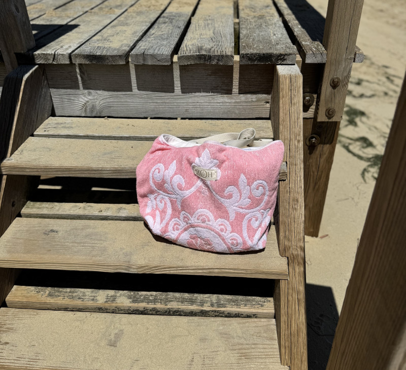 Sac de plage éponge vintage /rose