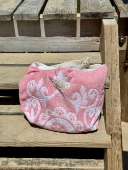 Sac de plage éponge vintage /rose