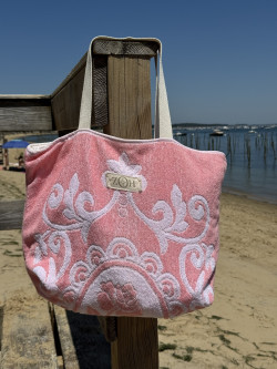 Sac de plage éponge vintage /rose