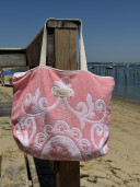 Sac de plage éponge vintage /rose
