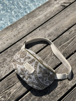copy of Celadon washed linen belt bag