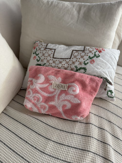 Pochette éponge vintage rose