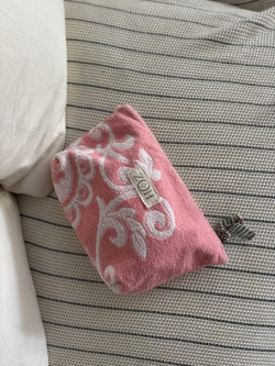 Pochette éponge vintage rose