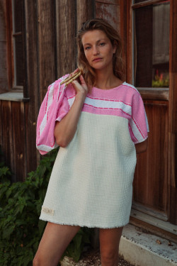Robe éponge Ibiza /Rose