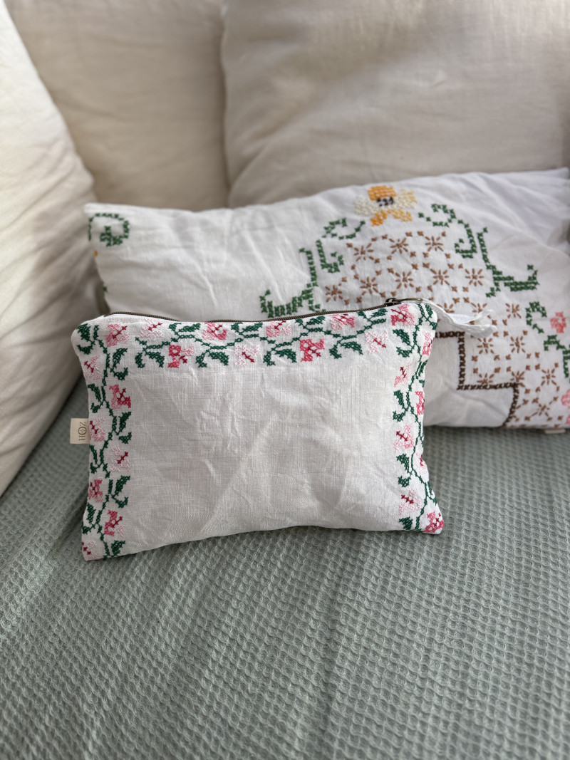 Pochette en linge ancien Jane