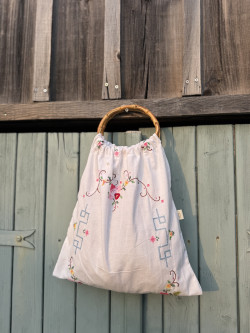 Tote Bag en linge ancien/ Charlie