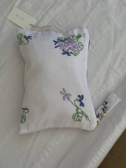 Pochette en linge ancien IRIS