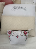 copy of Fragola pouch // in pink striped linen