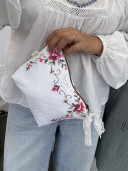 copy of Fragola pouch // in pink striped linen