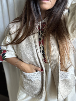Veste bouclette Ninon beige