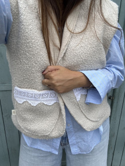 Veste bouclette Ninon beige