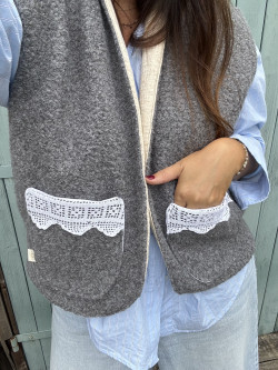 copy of Ecru Teddy fleece vest