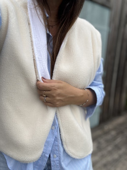 copy of Ecru Teddy fleece vest