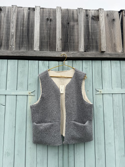 Ecru Teddy fleece vest