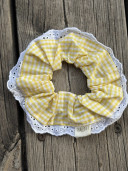 Embroidered Gingham Scrunchie