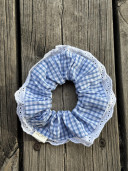 Embroidered Gingham Scrunchie